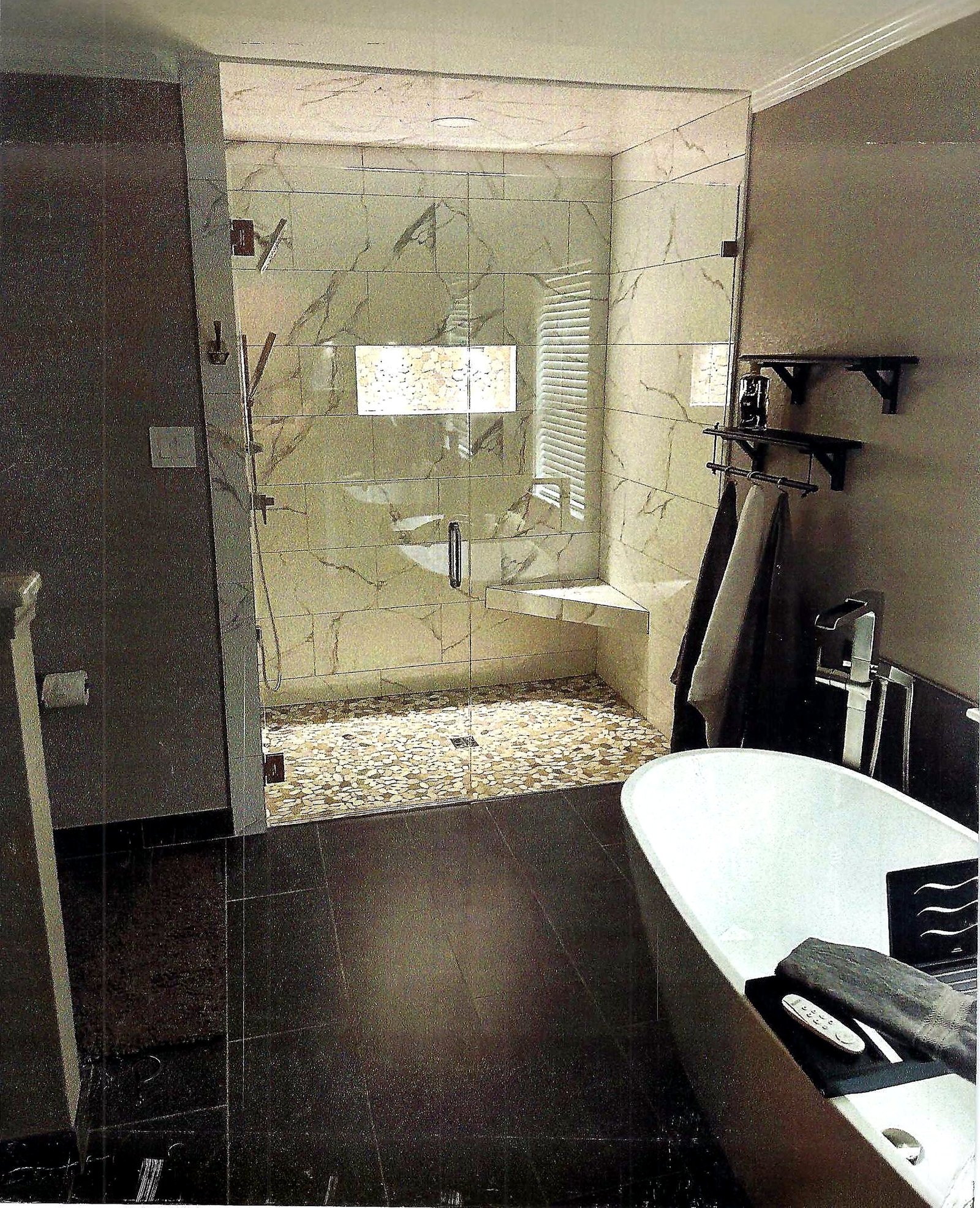 Porcelain tile shower by Kyle the Tile Guy